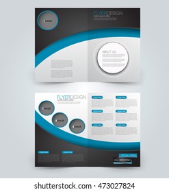 Abstract flyer design background. Brochure template. Can be used for magazine cover, business mockup, education, presentation, report. Blue and black color