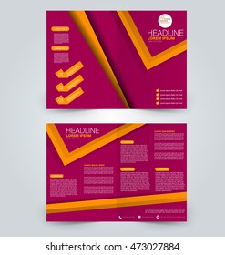 Abstract flyer design background. Brochure template. Can be used for magazine cover, business mockup, education, presentation, report. Pink and orange color
