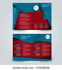 Abstract flyer design background. Brochure template. Can be used for magazine cover, business mockup, education, presentation, report. Red and blue color