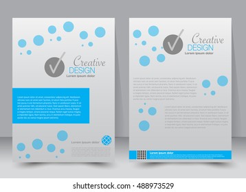 Abstract flyer design background. Brochure template. Can be used for magazine cover, business mockup, education, presentation, report. a4 size. Vector illustration. Blue color.
