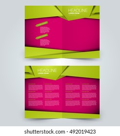 Abstract flyer design background. Brochure template. Can be used for magazine cover, business mockup, education, presentation, report. Pink and green color.