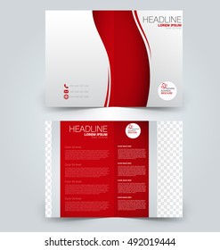 Abstract flyer design background. Brochure template. Can be used for magazine cover, business mockup, education, presentation, report. Red color.