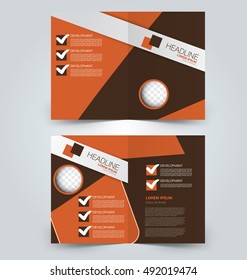 Abstract flyer design background. Brochure template. Can be used for magazine cover, business mockup, education, presentation, report. Orange and brown color.