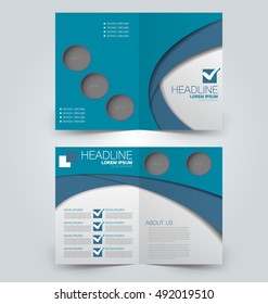 Fondo de diseño de volante abstracto. Plantilla de folleto. Se puede utilizar para portada de revista, maquillaje empresarial, educación, presentación, reportaje. Color azul.