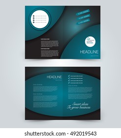 Abstract flyer design background. Brochure template. Can be used for magazine cover, business mockup, education, presentation, report. Blue color.