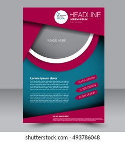 Abstract flyer design background. Brochure template. To be used for magazine cover, business mockup, education, presentation, report.  Red and blue color