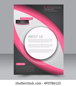 Abstract flyer design background. Brochure template. To be used for magazine cover, business mockup, education, presentation, report. Grey and pink color