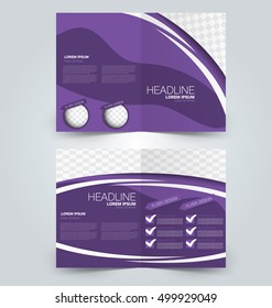 Abstract flyer design background. Brochure template. Can be used for magazine cover, business mockup, education, presentation, report. Purple color