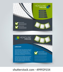 Abstract flyer design background. Brochure template. Can be used for magazine cover, business mockup, education, presentation, report. Blue and green color