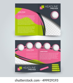 Abstract flyer design background. Brochure template. Can be used for magazine cover, business mockup, education, presentation, report. Pink and green color