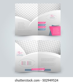 Abstract flyer design background. Brochure template. Can be used for magazine cover, business mockup, education, presentation, report. Pink and grey color.