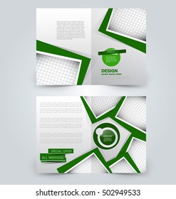 Abstract flyer design background. Brochure template. Can be used for magazine cover, business mockup, education, presentation, report. Green color.
