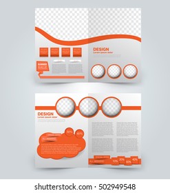 Abstract flyer design background. Brochure template. Can be used for magazine cover, business mockup, education, presentation, report. Orange color.