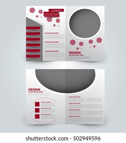 Abstract flyer design background. Brochure template. Can be used for magazine cover, business mockup, education, presentation, report. Red color.