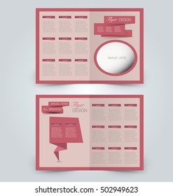 Abstract flyer design background. Brochure template. Can be used for magazine cover, business mockup, education, presentation, report. Red color.