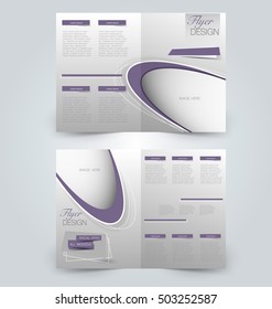 Abstract flyer design background. Brochure template. Can be used for magazine cover, business mockup, education, presentation, report. Purple color.