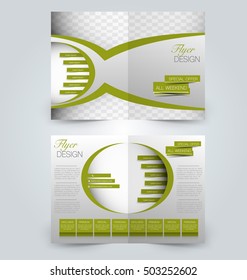 Abstract flyer design background. Brochure template. Can be used for magazine cover, business mockup, education, presentation, report. Green color.