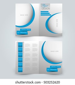 Abstract flyer design background. Brochure template. Can be used for magazine cover, business mockup, education, presentation, report. Blue color.