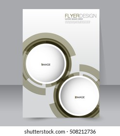 Abstract flyer design background. Brochure template. For magazine cover, business mockup, education, presentation, report.  Green color. Vector illustration