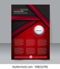 Abstract flyer design background. Brochure template. For magazine cover, business mockup, education, presentation, report.  Red color. Vector illustration