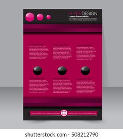 Abstract flyer design background. Brochure template. For magazine cover, business mockup, education, presentation, report.  Pink color. Vector illustration