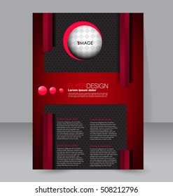 Abstract flyer design background. Brochure template. For magazine cover, business mockup, education, presentation, report.  Red color. Vector illustration