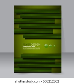 Abstract flyer design background. Brochure template. For magazine cover, business mockup, education, presentation, report.  Green color. Vector illustration