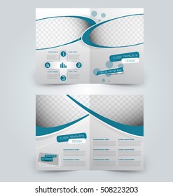Abstract flyer design background. Brochure template. Can be used for magazine cover, business mockup, education, presentation, report. Blue color
