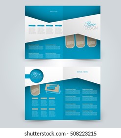 Abstract flyer design background. Brochure template. Can be used for magazine cover, business mockup, education, presentation, report. Blue color