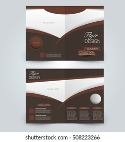 Abstract flyer design background. Brochure template. Can be used for magazine cover, business mockup, education, presentation, report. Brown color