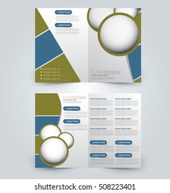 Abstract flyer design background. Brochure template. Can be used for magazine cover, business mockup, education, presentation, report. Blue and green color