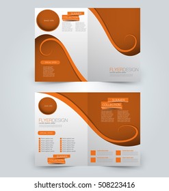 Abstract flyer design background. Brochure template. Can be used for magazine cover, business mockup, education, presentation, report. Orange color