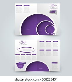 Abstract flyer design background. Brochure template. Can be used for magazine cover, business mockup, education, presentation, report. Purple color