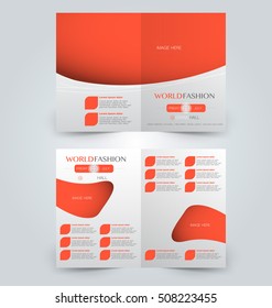 Abstract flyer design background. Brochure template. Can be used for magazine cover, business mockup, education, presentation, report. Orange color