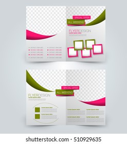 Abstract flyer design background. Brochure template. Can be used for magazine cover, business mockup, education, presentation, report. Pink and green color