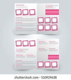 Abstract flyer design background. Brochure template. Can be used for magazine cover, business mockup, education, presentation, report. Pink color