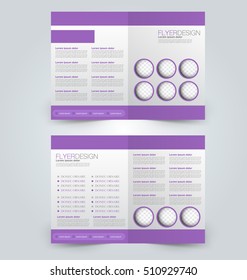 Abstract flyer design background. Brochure template. Can be used for magazine cover, business mockup, education, presentation, report. Purple color