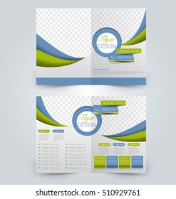 Abstract flyer design background. Brochure template. Can be used for magazine cover, business mockup, education, presentation, report. Green and grey color