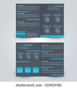 Abstract flyer design background. Brochure template. Can be used for magazine cover, business mockup, education, presentation, report. Blue color