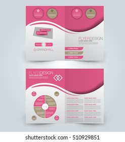 Abstract flyer design background. Brochure template. Can be used for magazine cover, business mockup, education, presentation, report. Pink color