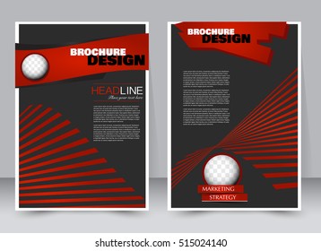 Abstract flyer design background. Brochure template. Annual report cover. Can be used for magazine, business mockup set, education, presentation.  Vector illustration a4 size. Red and black color