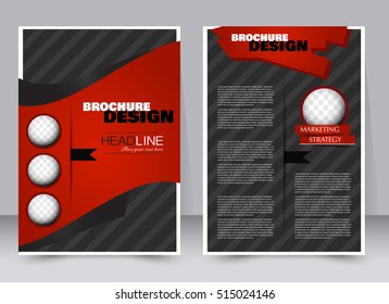 Abstract flyer design background. Brochure template. Annual report cover. Can be used for magazine, business mockup set, education, presentation. Vector illustration a4 size. Red and black color
