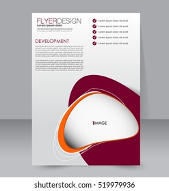 Abstract flyer design background. Brochure template. For magazine cover, business mockup, education, presentation, report. Vector illustration. Red and orange color.