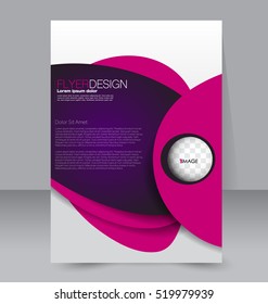 Abstract flyer design background. Brochure template. For magazine cover, business mockup, education, presentation, report. Vector illustration. Pink and purple color.