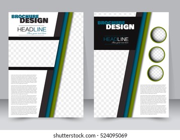 Abstract flyer design background. Brochure template. Annual report cover. Can be used for magazine, business mockup set, education, presentation. Vector illustration a4 size.  Blue and green color