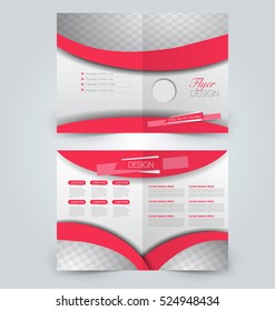 Abstract flyer design background. Brochure template. Can be used for magazine cover, business mockup, education, presentation, report.  Red color.