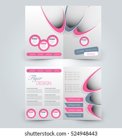 Abstract flyer design background. Brochure template. Can be used for magazine cover, business mockup, education, presentation, report.  Grey and pink color.