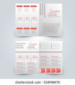 Abstract flyer design background. Brochure template. Can be used for magazine cover, business mockup, education, presentation, report.  Orange color.
