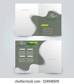 Abstract flyer design background. Brochure template. Can be used for magazine cover, business mockup, education, presentation, report.  Green color.