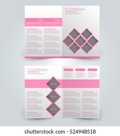 Abstract flyer design background. Brochure template. Can be used for magazine cover, business mockup, education, presentation, report.  Pink color.